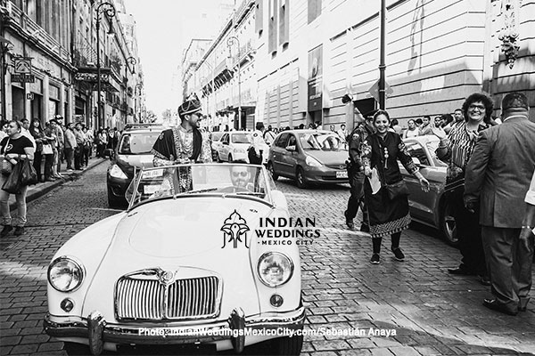 Indian Weddings in Mexico City Baraat street Simon Bolivar